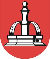 Wappen des Teilorts Ottenbronn: weißer Brunnen auf rotem Grund