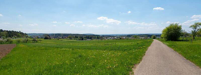 Aussicht über Neuhengstett vom Waldenserstein aus