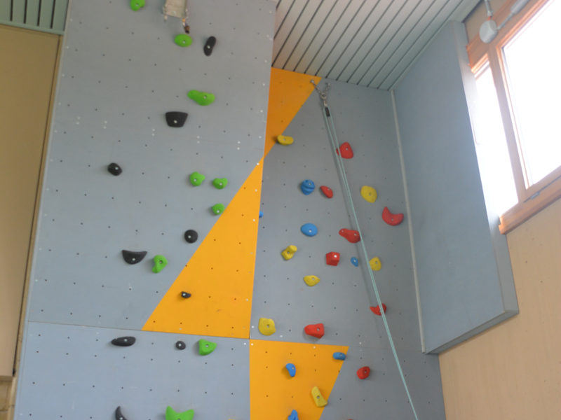 Sogar eine Kletterwand bietet die Halle in Neuhengstett.