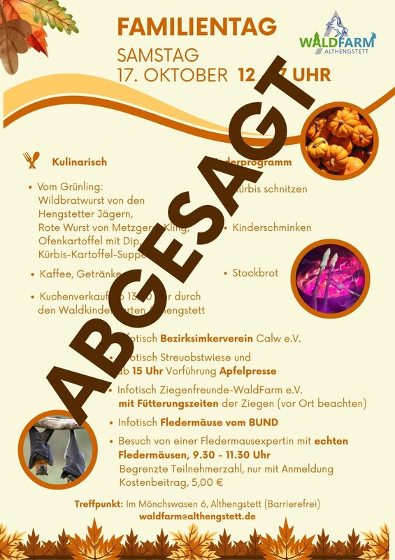 Familientag abgesagt